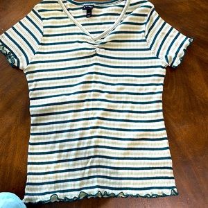 Green strips tee from art class NEW